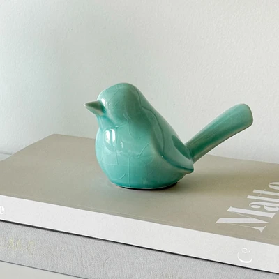 Torre & Tagus Lilo Crackle Ceramic Bird Sculpture