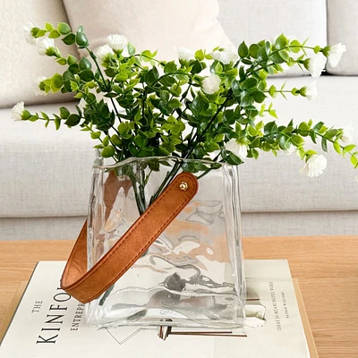 Clear Glass Handbag Vase by Torre & Tagus