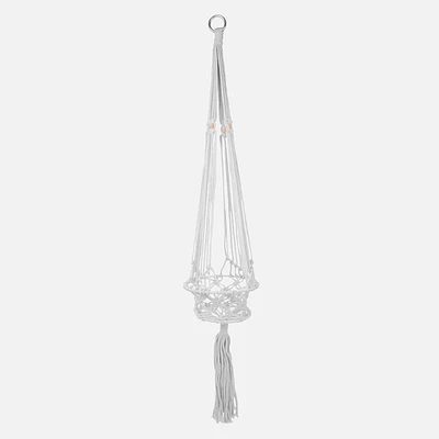 Macramé Hanging White Planter Holder