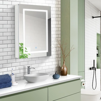 Rudolph Aluminium Rectangle Medicine Cabinet With LED Mirror
