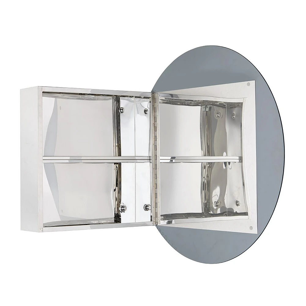 Sherman Stainless Steel Round Medicine Cabinet with Mirror