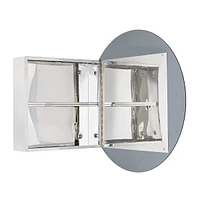 Sherman Stainless Steel Round Medicine Cabinet with Mirror