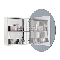 Sherman Stainless Steel Round Medicine Cabinet with Mirror