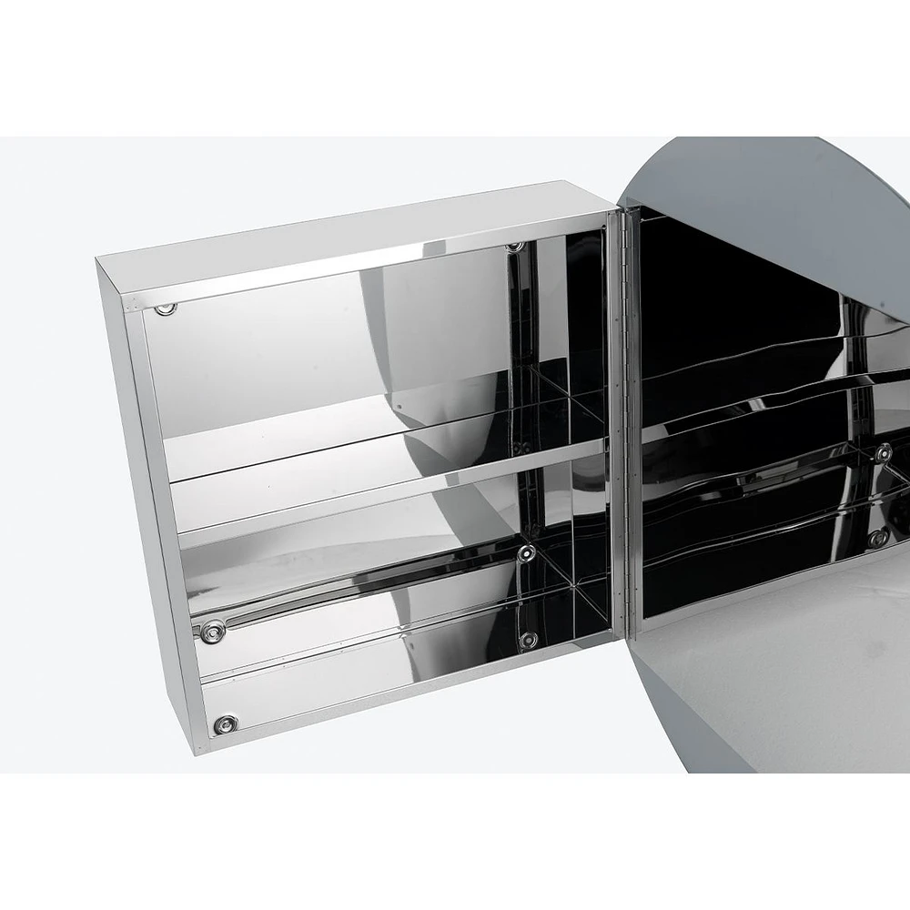 Sherman Stainless Steel Round Medicine Cabinet with Mirror