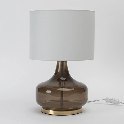 Simonne Genie Shaped Glass Base Table Lamp - Grey