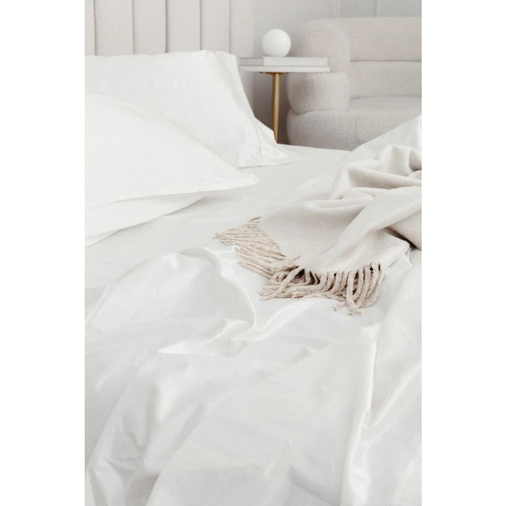 100% Silk Ivory Throw Blanket by SmartSilk