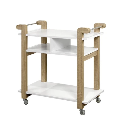 Sole Kitchen Cart - White / Oak