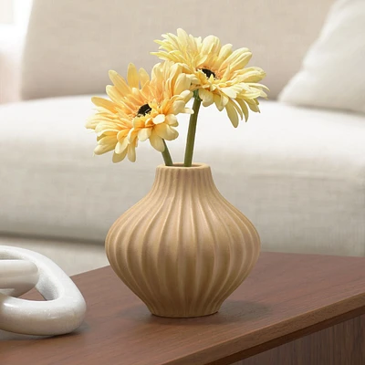 Anna Short Sandstone Gourd Vase 4.5" by Torre & Tagus