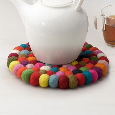 Wool Felt Ball Trivet by Torre & Tagus