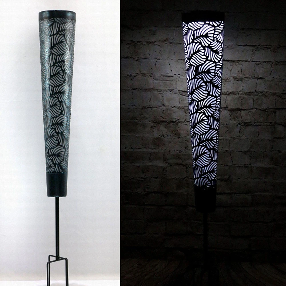 Leaf Pattern Solar Shadow Caster Black