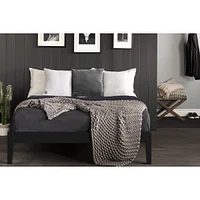Vito Queen Solid Wood Platform Bed Pure Black by South Shore Furniture