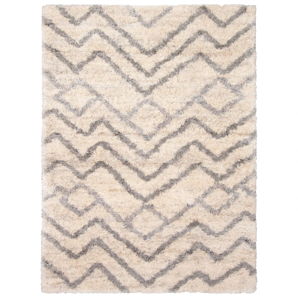 Suzana tapis contemporain à poils longs crème