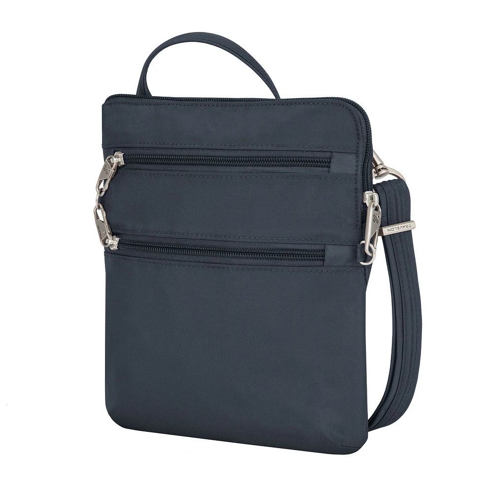 Travelon Anti-Theft Classic Slim Double Zip Crossbody - Midnight