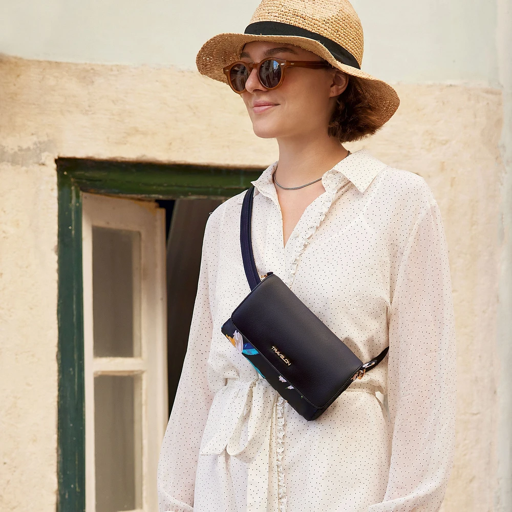 Travelon Anti-Theft Addison Convertible Belt Bag - Midnight Floral