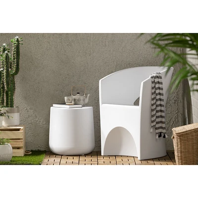 Dalya Round Outdoor Side Table White by South Shore Furniture