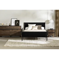 Flam 2-Drawer Nightstand in Natural Walnut and Matte Black by South Shore Furniture