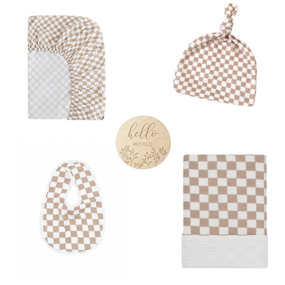 Checkered Organic Baby Bed Set by Beba