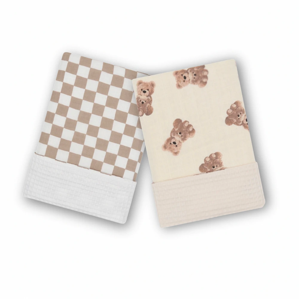 Set of 2 Bamboo Waffle Blanket by Beba