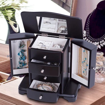 Mele and Co Kennedy Finish Wooden Jewellery Box - Java