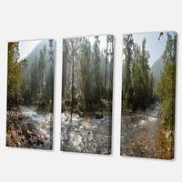 Mountain River Panorama 3 Canvas Wall Art