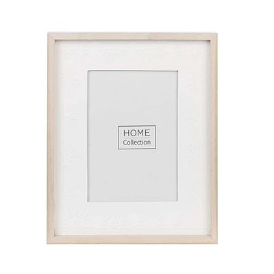 Textured Photo Frame 5" x 7" White & Natural