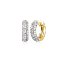 Reign 18K Gold-Plated Sterling Silver & Cubic Zirconia Huggie Hoop Earrings
