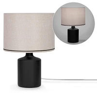 Zia Table Lamp with Bottle like base - Black/Beige