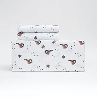 Winter Birds Flannel Sheet Set