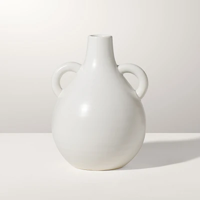 Torre & Tagus Capri Double Handle Vase, 7" - White