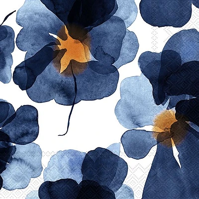 Cocktail Napkins, Pack of 20 - Valssi Blue Flowers