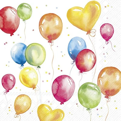 Birthday Ballons Cocktail Napkins, Pack of 20