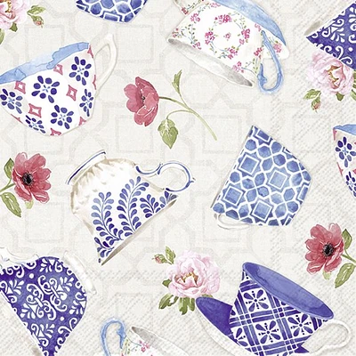 Indigo Coffee Mugs Lunch Napkins, Pack of 20