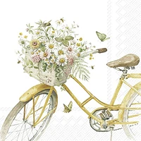 Cocktail Napkins, Pack of 20 - Flower Bike 