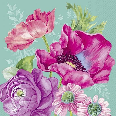 Cocktail Napkins, Pack of 20 - Joleen Turquoise 