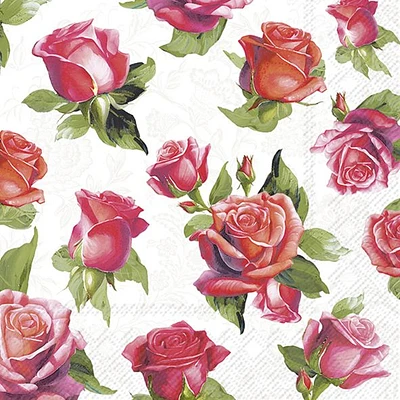 Cocktail Napkins, Pack of 20 - Elegant Roses
