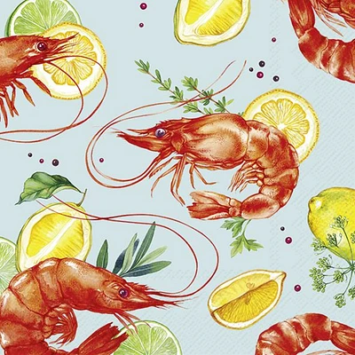 Lunch Napkin, Pack of 20 - Delicious Shrimps 