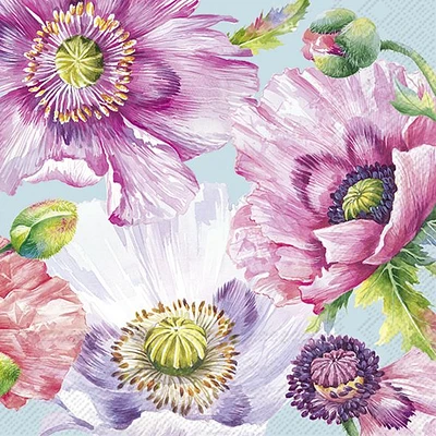 Lunch Napkins, Pack of 20 - Graceful Poppy 