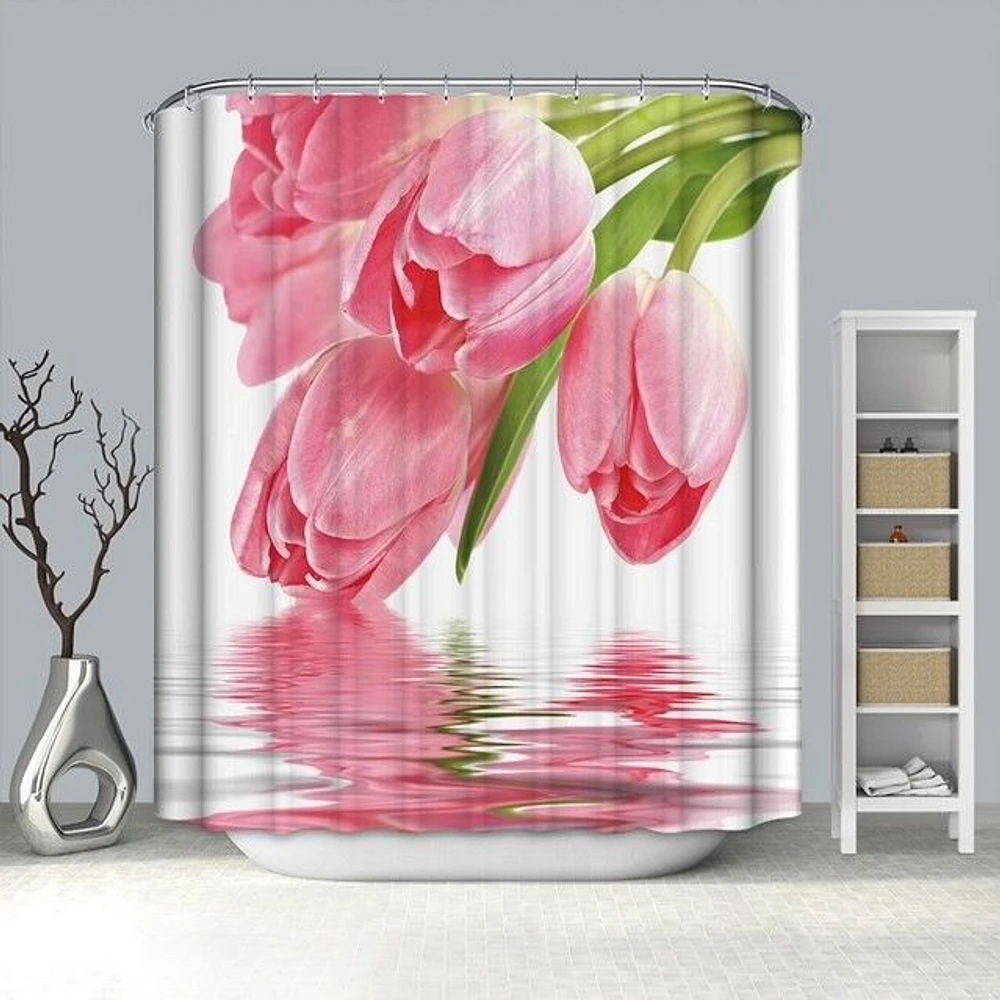 Flower Drop Shower Curtain