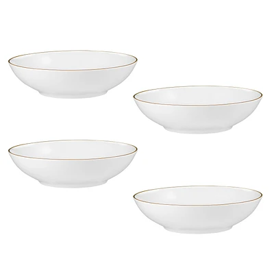 Maxwell & Williams Set of 4 White Gold Coupe Bowls - 18.5cm