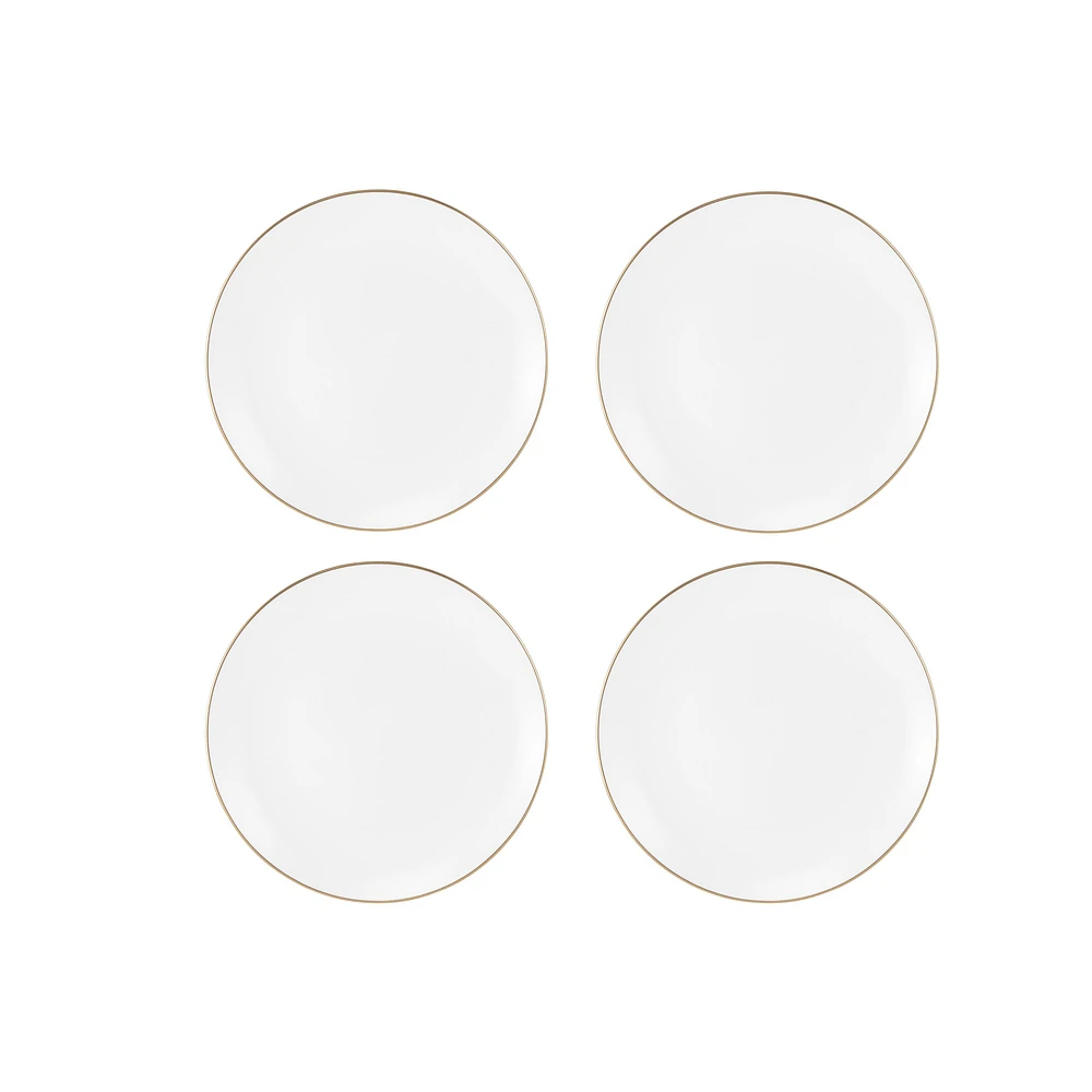 Maxwell & Williams Set of 4 White Gold Side Plates - 19cm