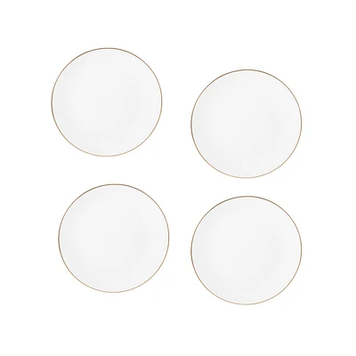 Maxwell & Williams Set of 4 White Gold Coupe Plates