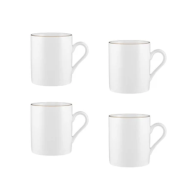Maxwell & Williams Set of 4 White Gold Mugs - 300ml