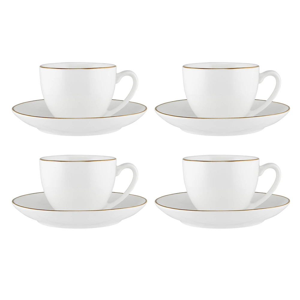 Maxwell & Williams ensemble de 4 tasses et soucoupe « White Gold »