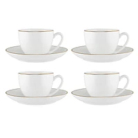Maxwell & Williams ensemble de 4 tasses et soucoupe « White Gold »