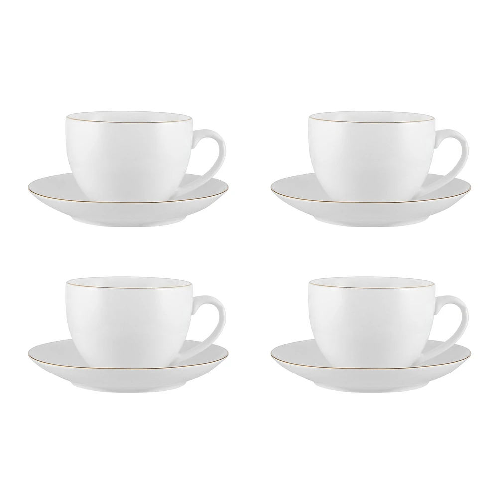 Maxwell & Williams ensemble de 4 tasses et soucoupe « White Gold »