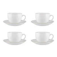 Maxwell & Williams ensemble de 4 tasses et soucoupe « White Gold »