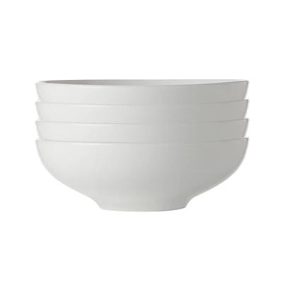 Maxwell & Williams Set of 4 White Basics Coupe Bowls - 20cm