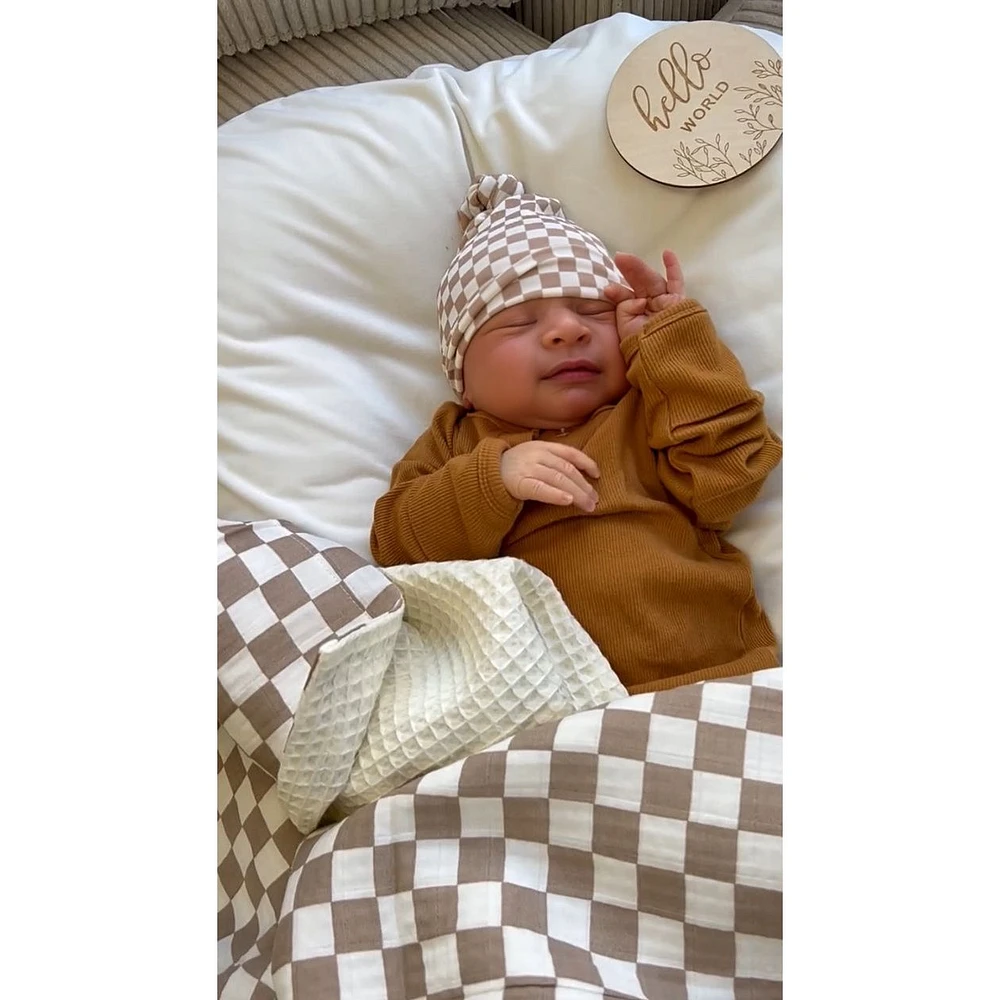 Checkered Organic Baby Bed Set by Beba