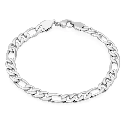 STEELX Stainless Steel 8mm Figaro Chain Bracelet 8.5