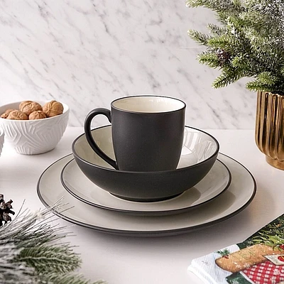 Colorwave Graphite 4-Piece Dinnerware Set by Noritake